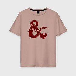 Женская футболка оверсайз Подземелья и драконы лого
