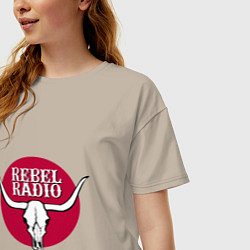Футболка оверсайз женская Rebel Radio из GTA V, цвет: миндальный — фото 2