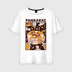 Женская футболка оверсайз Блинчики - pancakes ahegao