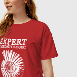 Футболка оверсайз женская Эксперт палеонтолог на стажировке, цвет: красный — фото 2