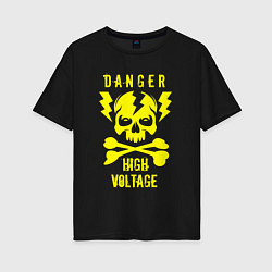 Женская футболка оверсайз Опасно высокое напряжение