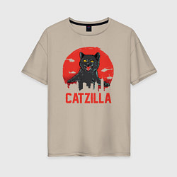 Женская футболка оверсайз Catzilla