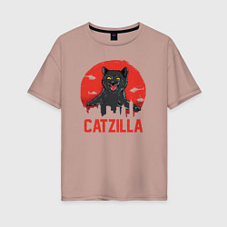 Женская футболка оверсайз Catzilla