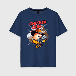 Женская футболка оверсайз Chicken Gun - chicken