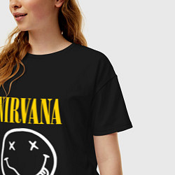 Футболка оверсайз женская Nirvana original, цвет: черный — фото 2