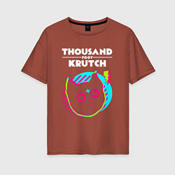 Женская футболка оверсайз Thousand Foot Krutch rock star cat