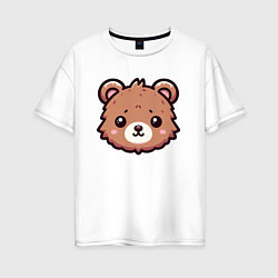 Женская футболка оверсайз Мордочка медведя
