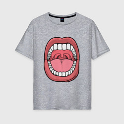 Женская футболка оверсайз Открытый рот