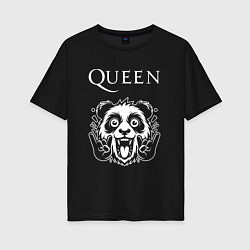 Женская футболка оверсайз Queen rock panda