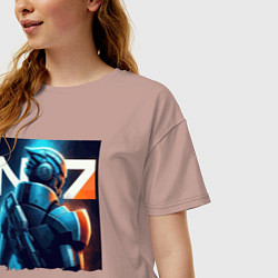 Футболка оверсайз женская Mass Effect - character ai art, цвет: пыльно-розовый — фото 2