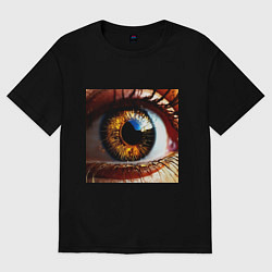 Женская футболка оверсайз Золотой карий глаз в стиле стимпанк