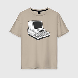 Женская футболка оверсайз Ретро компьютер