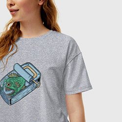 Футболка оверсайз женская Консерва из удильщика, цвет: меланж — фото 2