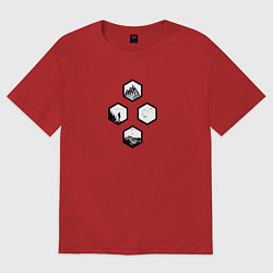 Женская футболка оверсайз Турист, горы и птицы