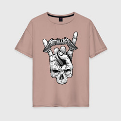 Женская футболка оверсайз Metallica hand