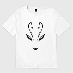 Женская футболка оверсайз Лис демон морда