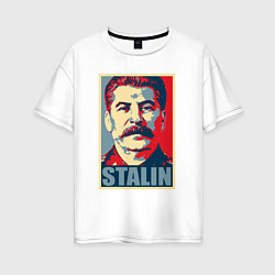 Женская футболка оверсайз Face Stalin