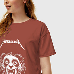 Футболка оверсайз женская Metallica rock panda, цвет: кирпичный — фото 2