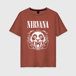 Женская футболка оверсайз Nirvana rock panda