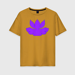 Женская футболка оверсайз Узорный лотос с листиком