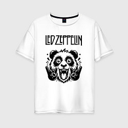 Футболка оверсайз женская Led Zeppelin - rock panda, цвет: белый