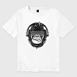 Футболка оверсайз женская Music gorilla, цвет: белый