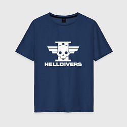 Женская футболка оверсайз Helldivers 2 лого