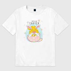 Женская футболка оверсайз Пасха гном заячьи ушки