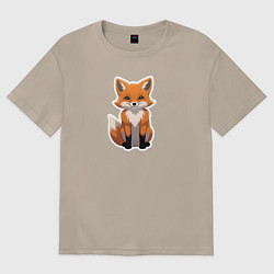 Футболка оверсайз женская Рыжая плутовка, цвет: миндальный