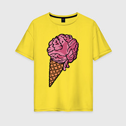 Женская футболка оверсайз Brain ice cream