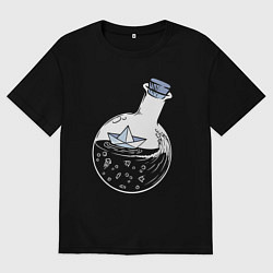 Женская футболка оверсайз Кораблик в колбе