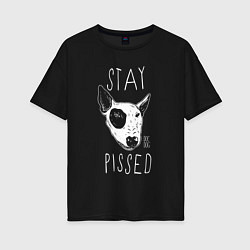 Футболка оверсайз женская Stay dog pissed, цвет: черный