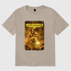 Футболка оверсайз женская Helldivers 2: Battleground, цвет: миндальный
