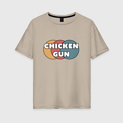 Женская футболка оверсайз Chicken gun круги