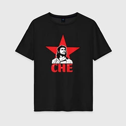 Футболка оверсайз женская Che Guevara star, цвет: черный