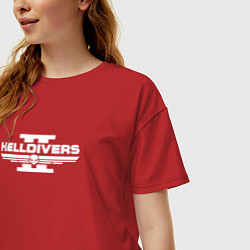 Футболка оверсайз женская Helldivers 2: Logo, цвет: красный — фото 2