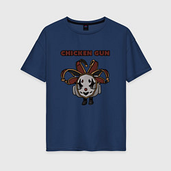 Женская футболка оверсайз Chicken gun clown
