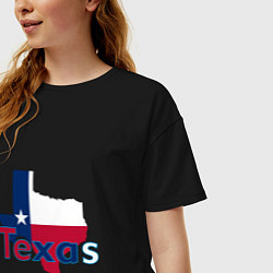 Футболка оверсайз женская Texas, цвет: черный — фото 2