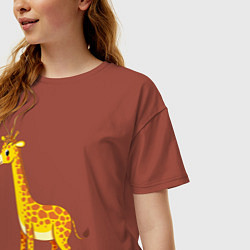 Футболка оверсайз женская Добрый жираф, цвет: кирпичный — фото 2