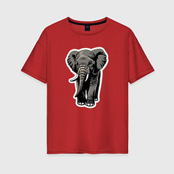 Женская футболка оверсайз Большой африканский слон