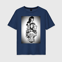 Женская футболка оверсайз Унесённые призраками Тихиро Огино Хаку