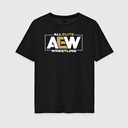 Футболка оверсайз женская All Elite Wrestling AEW, цвет: черный