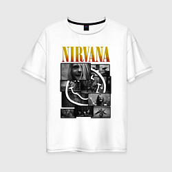 Женская футболка оверсайз Nirvana kurt krist dave