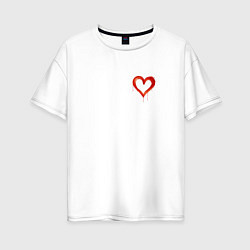 Женская футболка оверсайз Сердечко нарисованное пальцем