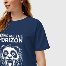 Футболка оверсайз женская Bring Me the Horizon rock panda, цвет: тёмно-синий — фото 2