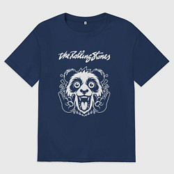 Женская футболка оверсайз Rolling Stones rock panda