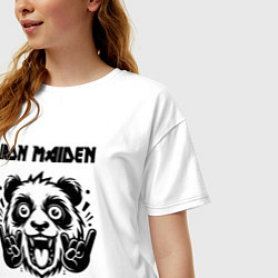 Футболка оверсайз женская Iron Maiden - rock panda, цвет: белый — фото 2