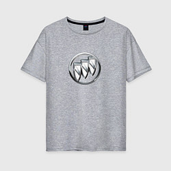 Женская футболка оверсайз Buick logo металик