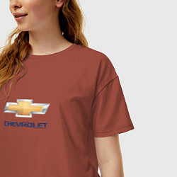 Футболка оверсайз женская Chevrolet авто бренд, цвет: кирпичный — фото 2