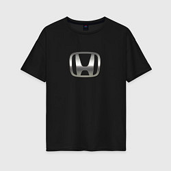 Женская футболка оверсайз Honda logo auto grey